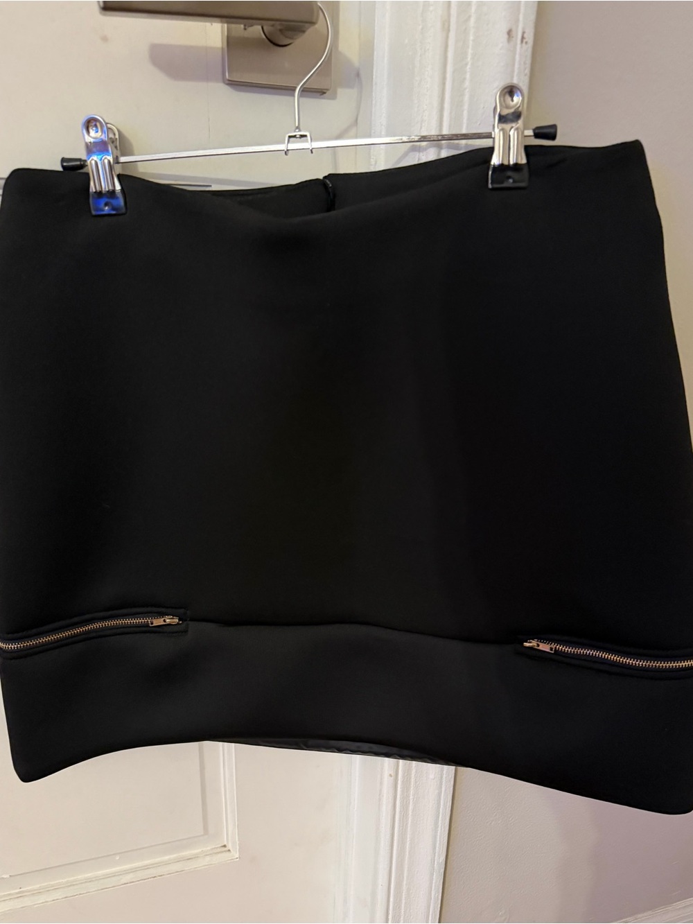 Soprano Black Mini Skirt with Gold Zippers